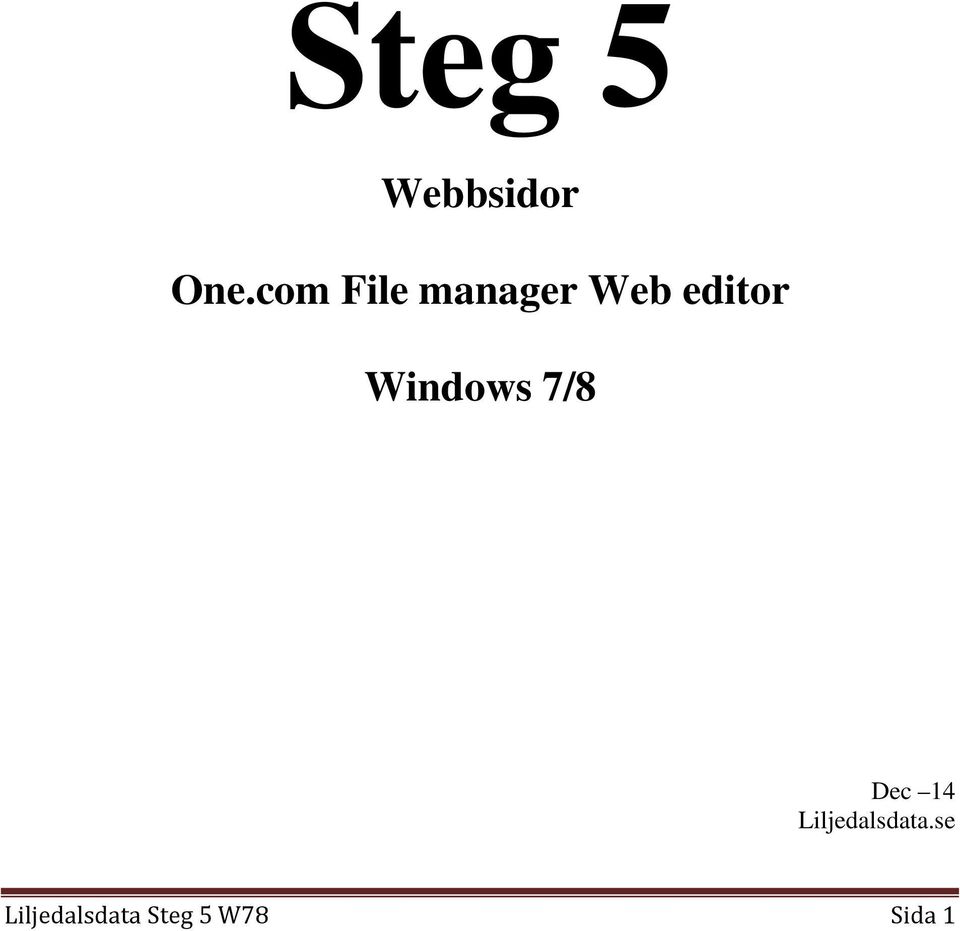 Windows 7/8 Dec 14