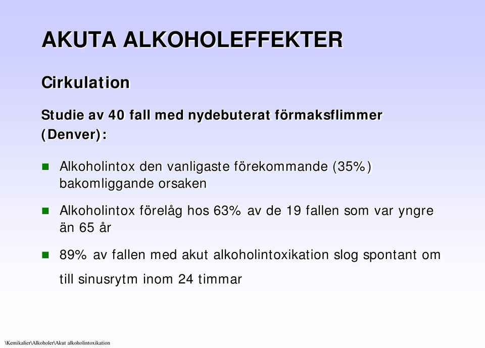 förelåg hos 63% av de 19 fallen som var yngre än 65 år 89% av fallen med akut