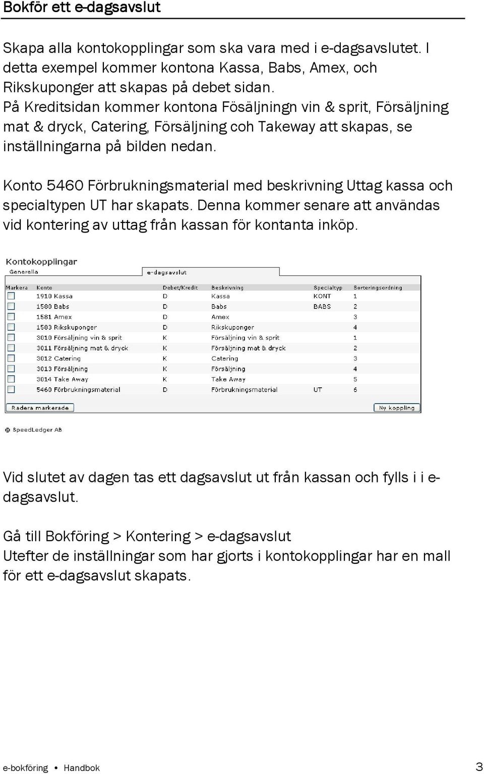 Konto 5460 Förbrukningsmaterial med beskrivning Uttag kassa och specialtypen UT har skapats. Denna kommer senare att användas vid kontering av uttag från kassan för kontanta inköp.