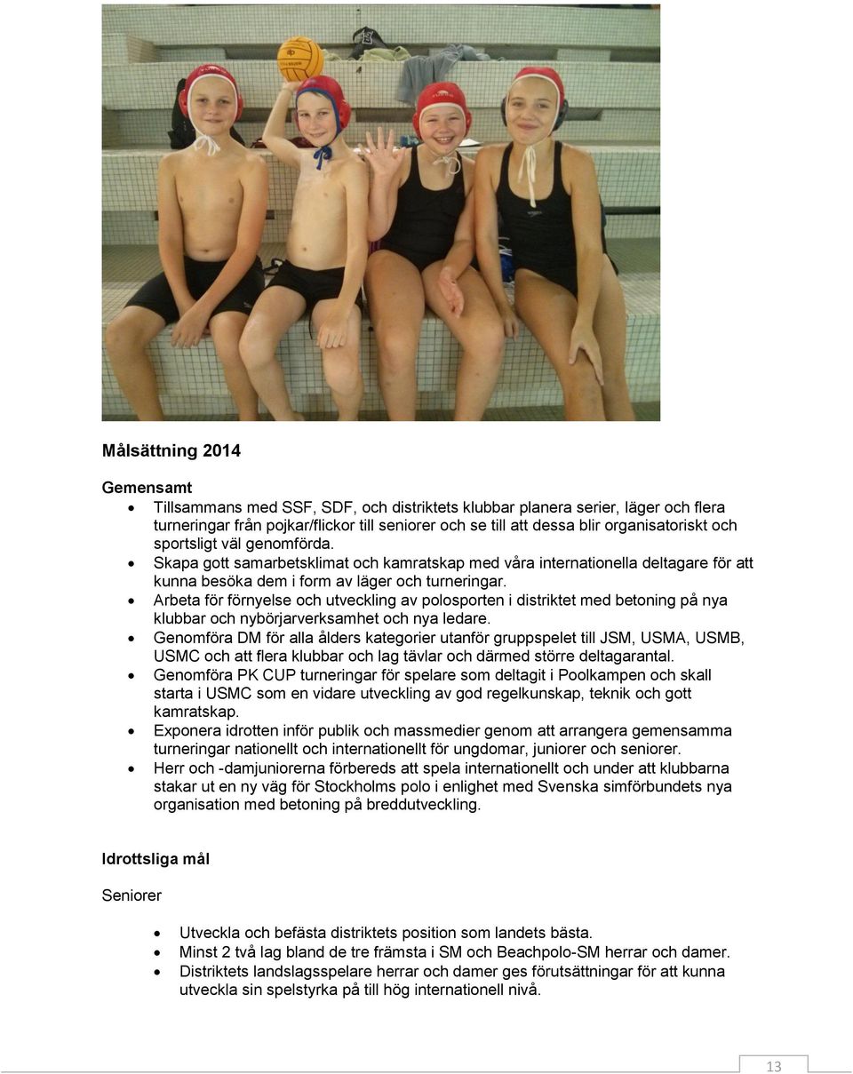 Arbeta för förnyelse och utveckling av polosporten i distriktet med betoning på nya klubbar och nybörjarverksamhet och nya ledare.