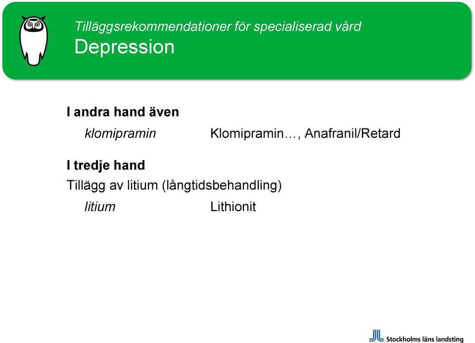 Klomipramin, Anafranil/Retard I tredje hand