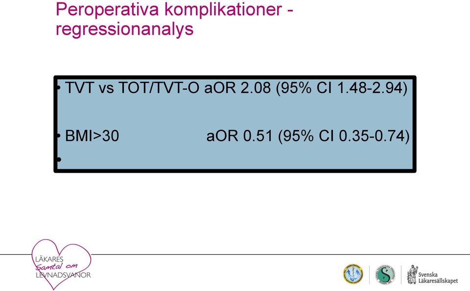 TOT/TVT-O aor 2.08 (95% CI 1.