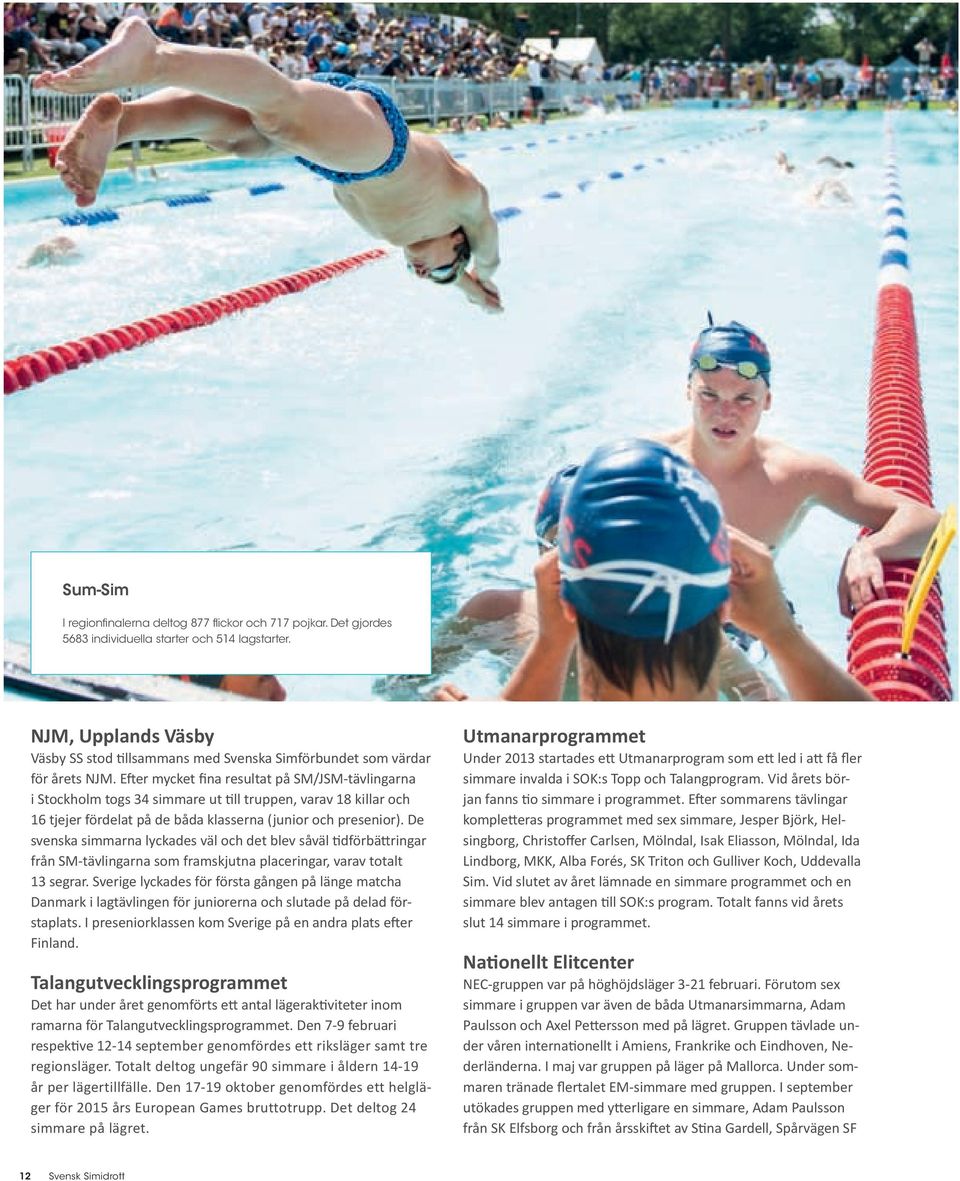 Efter mycket fina resultat på SM/JSM-tävlingarna i Stockholm togs 34 simmare ut till truppen, varav 18 killar och 16 tjejer fördelat på de båda klasserna (junior och presenior).