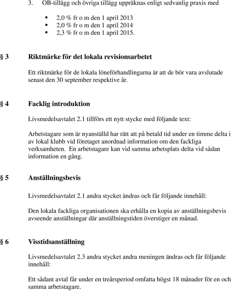 4 Facklig introduktion Livsmedelsavtalet 2.