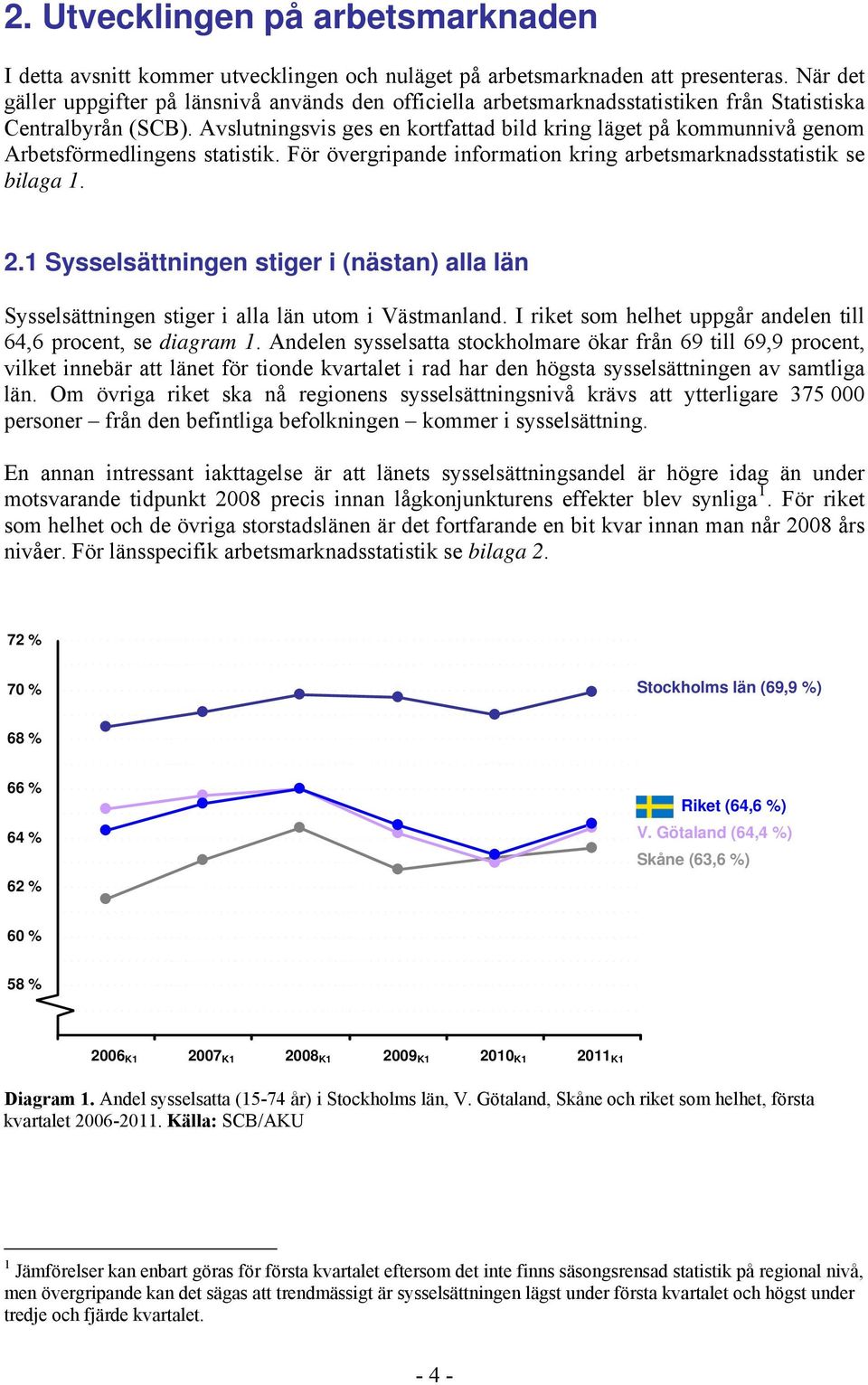 Avslutningsvis ges en kortfattad bild kring läget på kommunnivå genom Arbetsförmedlingens statistik. För övergripande information kring arbetsmarknadsstatistik se bilaga 1. 2.