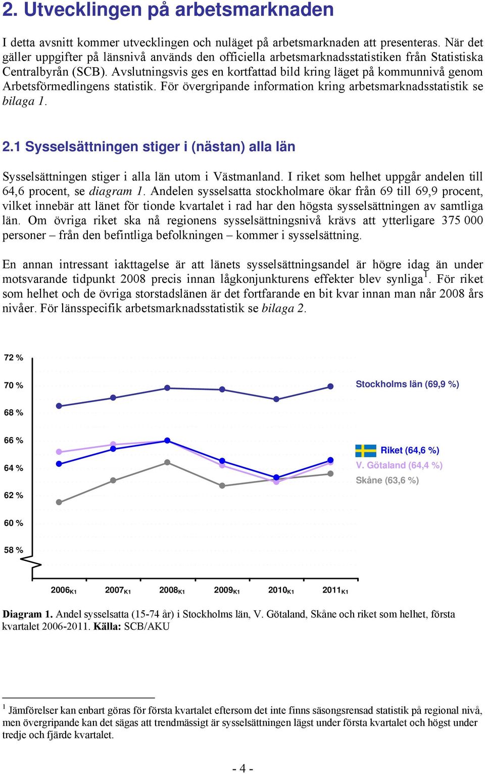 Avslutningsvis ges en kortfattad bild kring läget på kommunnivå genom Arbetsförmedlingens statistik. För övergripande information kring arbetsmarknadsstatistik se bilaga 1. 2.