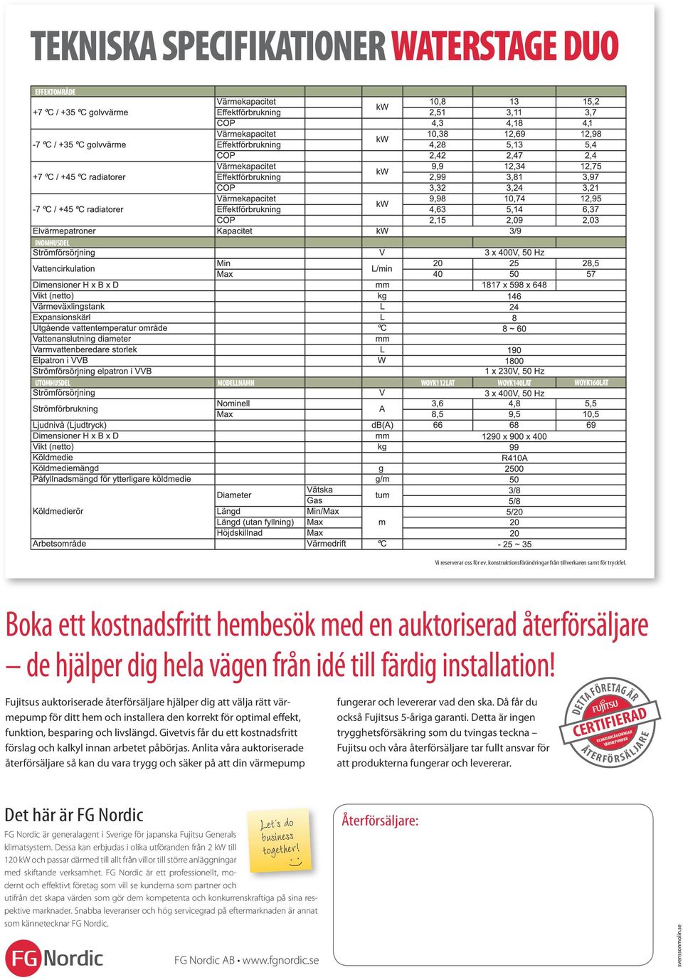 Fujitsus auktoriserade återförsäljare hjälper dig att välja rätt värmepump för ditt hem och installera den korrekt för optimal effekt, funktion, besparing och livslängd.