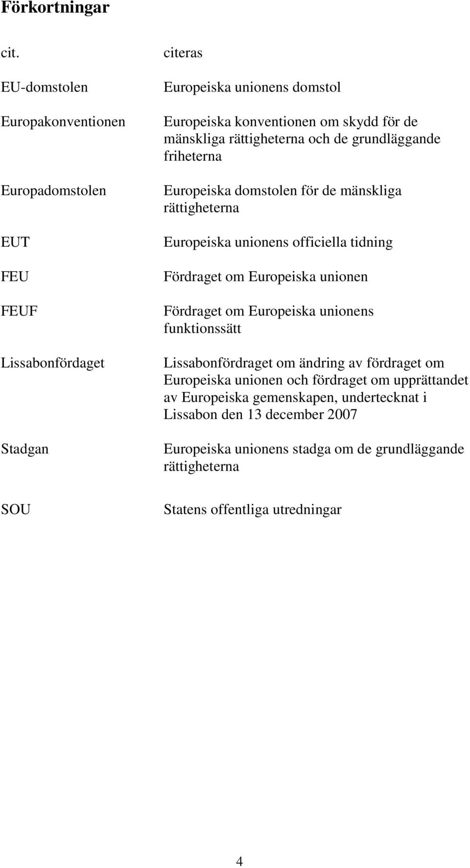 mänskliga rättigheterna och de grundläggande friheterna Europeiska domstolen för de mänskliga rättigheterna Europeiska unionens officiella tidning Fördraget om