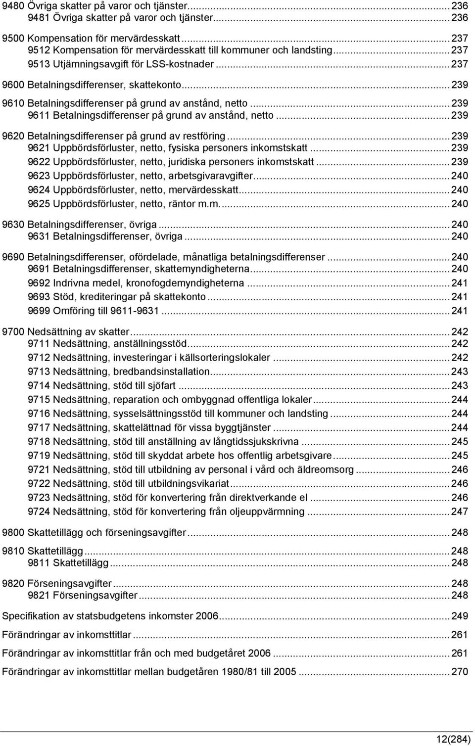 .. 239 9610 Betalningsdifferenser på grund av anstånd, netto... 239 9611 Betalningsdifferenser på grund av anstånd, netto... 239 9620 Betalningsdifferenser på grund av restföring.