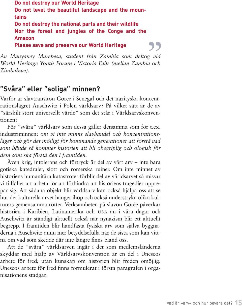 Svåra eller soliga minnen? Varför är slavtransitön Goree i Senegal och det nazityska koncentrationslägret Auschwitz i Polen världsarv?