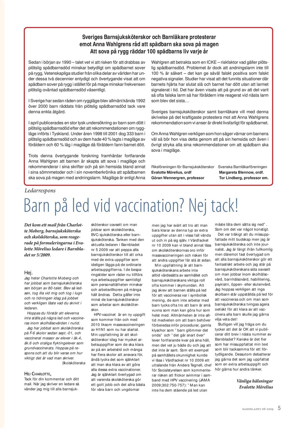 BARNBLADET Tidskrift för Sveriges Barnsjuksköterskor årgång 34 # 6 ...