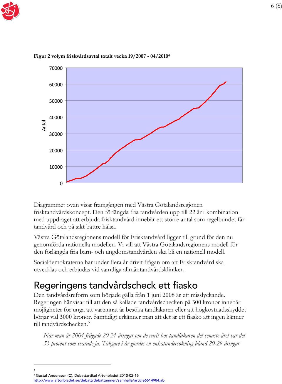 Den förlängda fria tandvården upp till 22 år i kombination med uppdraget att erbjuda frisktandvård innebär ett större antal som regelbundet får tandvård och på sikt bättre hälsa.