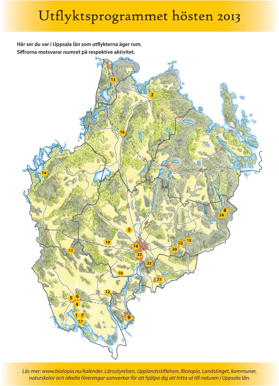 Siffrorna motsvarar numret på respektive aktivitet.