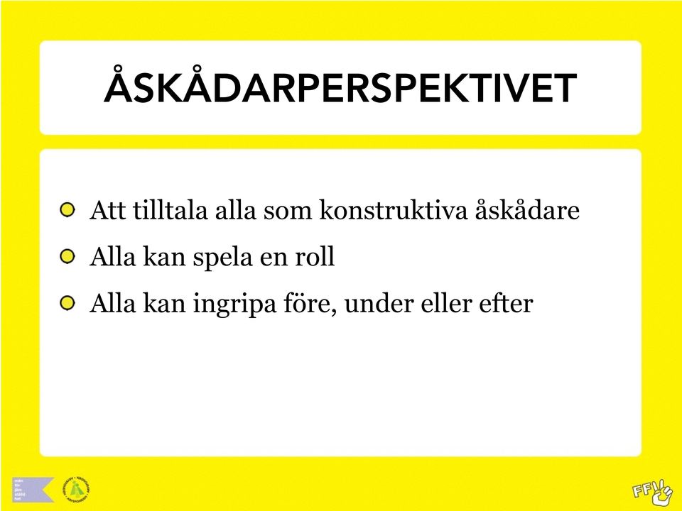 åskådare Alla kan spela en roll