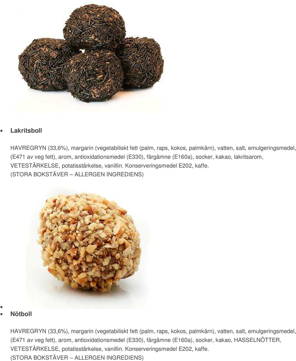 Konserveringsmedel E202, kaffe.
