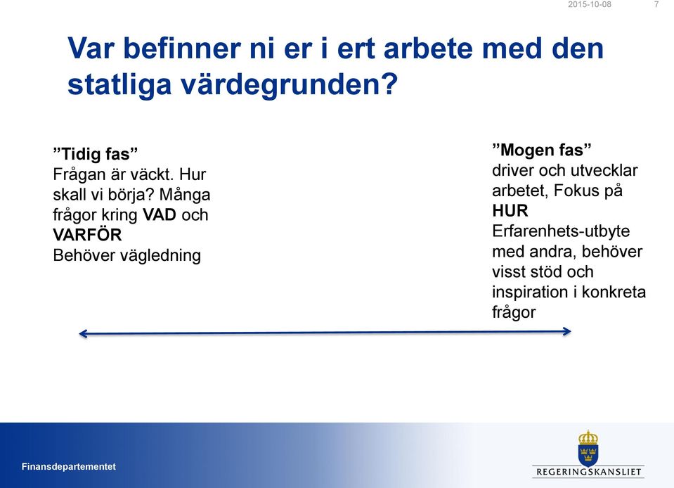 Många frågor kring VAD och VARFÖR Behöver vägledning Mogen fas driver och