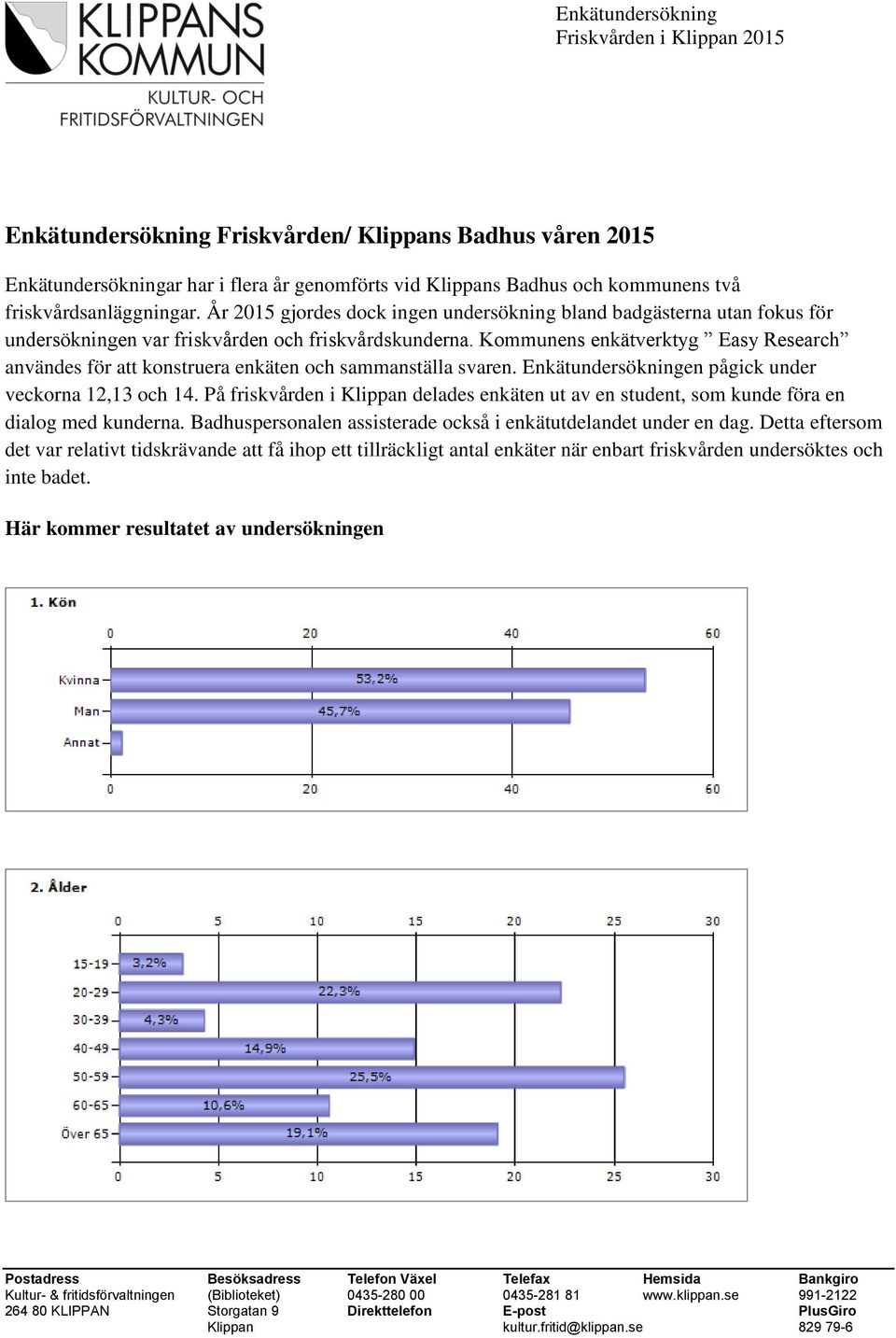 Kommunens enkätverktyg Easy Research användes för att konstruera enkäten och sammanställa svaren. Enkätundersökningen pågick under veckorna 12,13 och 14.