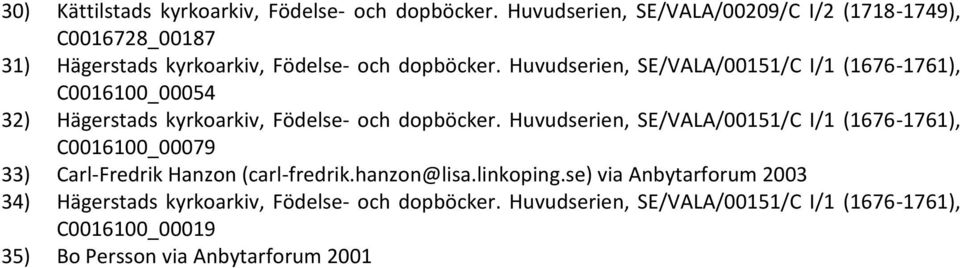 Huvudserien, SE/VALA/00151/C I/1 (1676-1761), C0016100_00054 32) Hägerstads kyrkoarkiv, Födelse- och dopböcker.