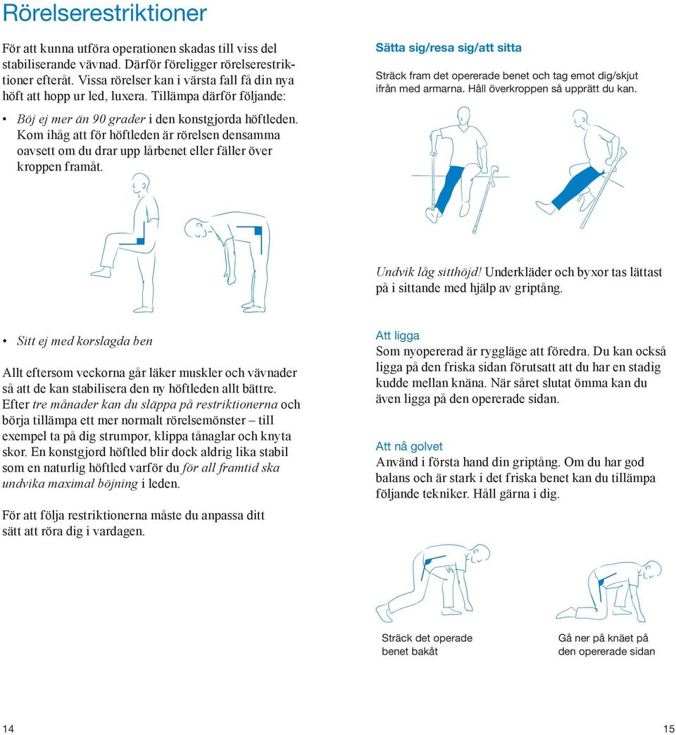 Kom ihåg att för höftleden är rörelsen densamma oavsett om du drar upp lårbenet eller fäller över kroppen framåt.