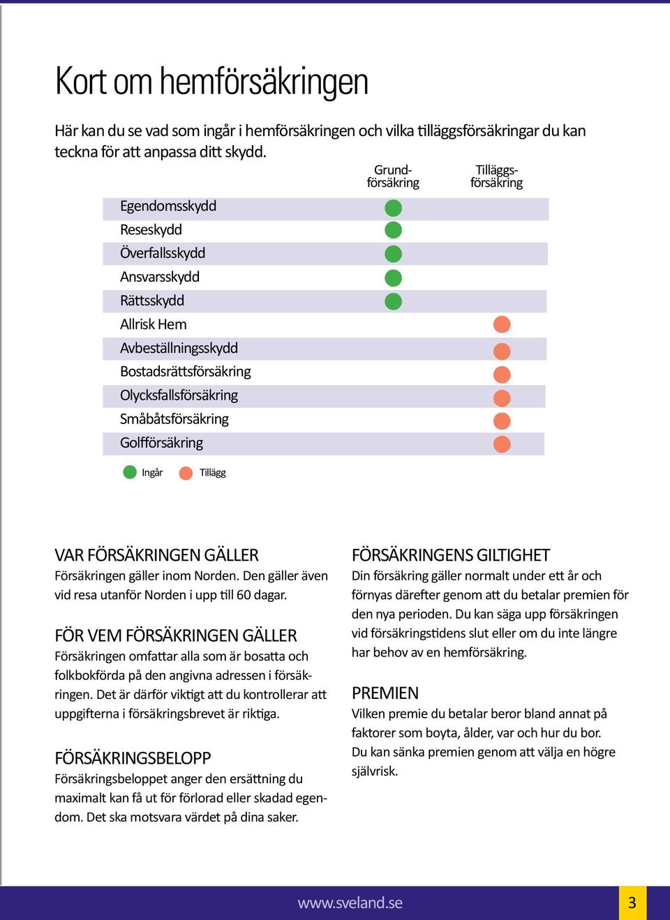 Golfförsäkring Ingår Tillägg Var försäkringen gäller Försäkringen gäller inom Norden. Den gäller även vid resa utanför Norden i upp till 60 dagar.