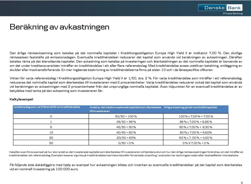 Därefter betalas ränta på det återstående kapitalet.