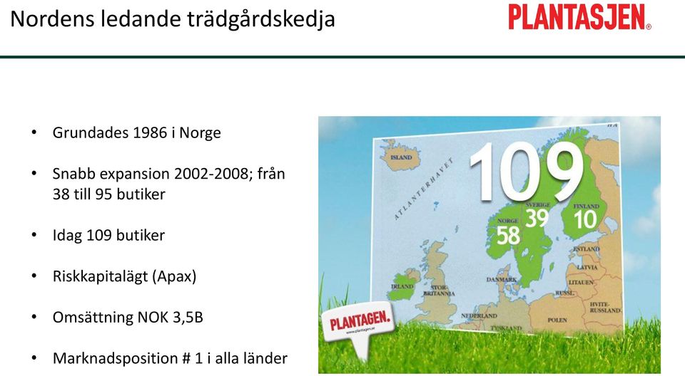 butiker Idag 109 butiker Riskkapitalägt (Apax)