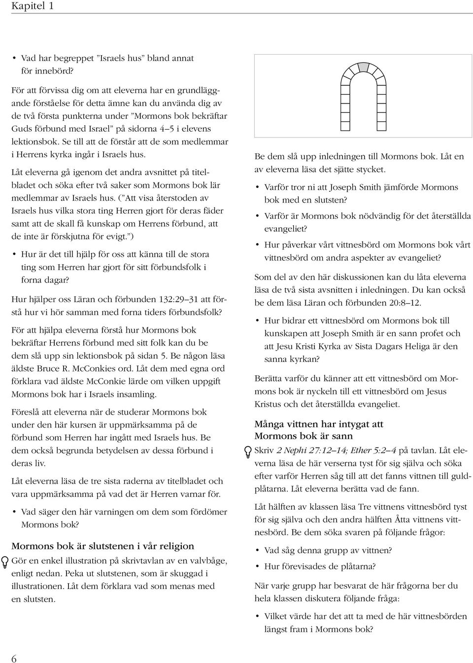 elevens lektionsbok. Se till att de förstår att de som medlemmar i Herrens kyrka ingår i Israels hus.