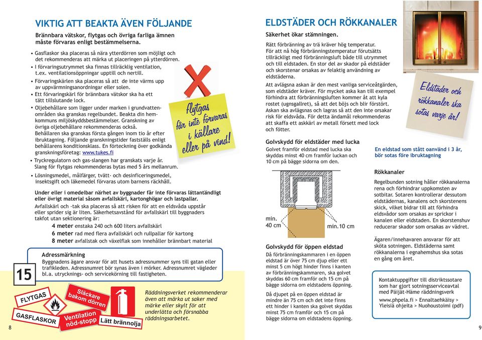 ventilationsöppningar upptill och nertill. Förvaringskärlen ska placeras så att de inte värms upp av uppvärmningsanordningar eller solen.