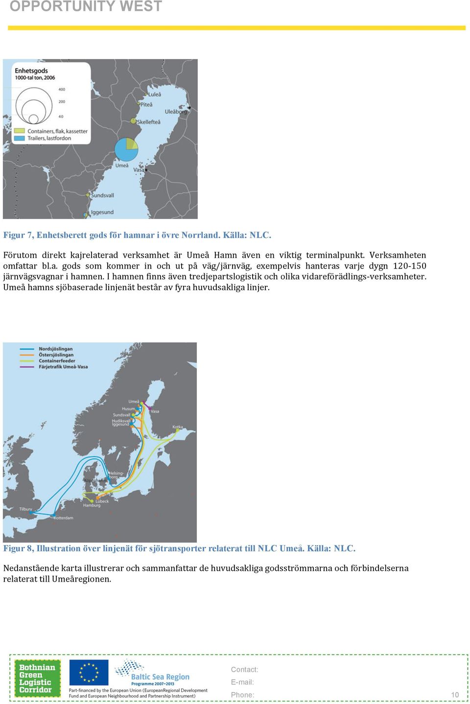 I hamnen finns även tredjepartslogistik och olika vidareförädlings- verksamheter. Umeå hamns sjöbaserade linjenät består av fyra huvudsakliga linjer.