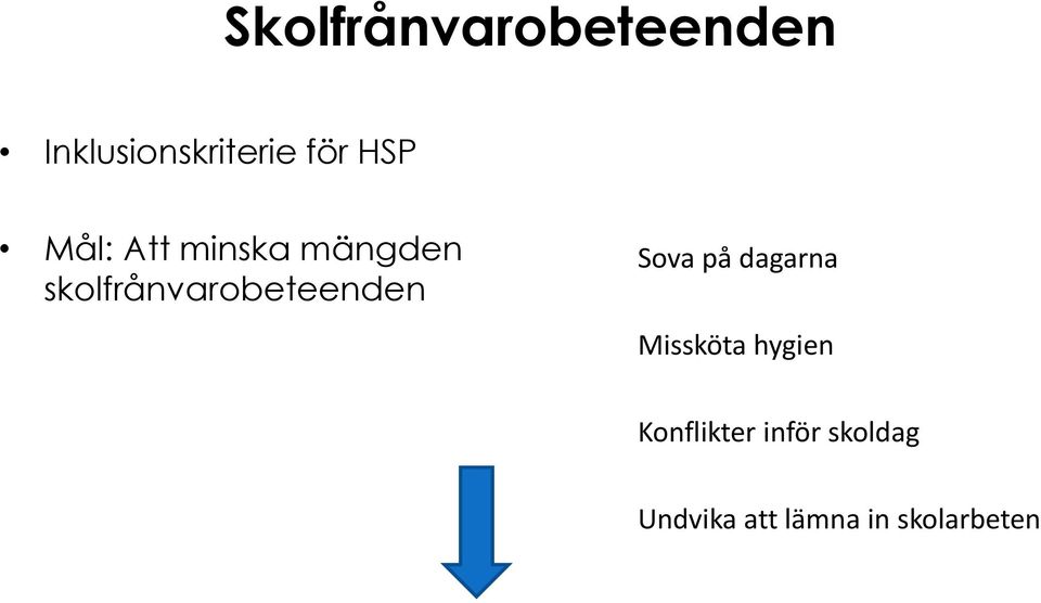 skolfrånvarobeteenden Sova på dagarna
