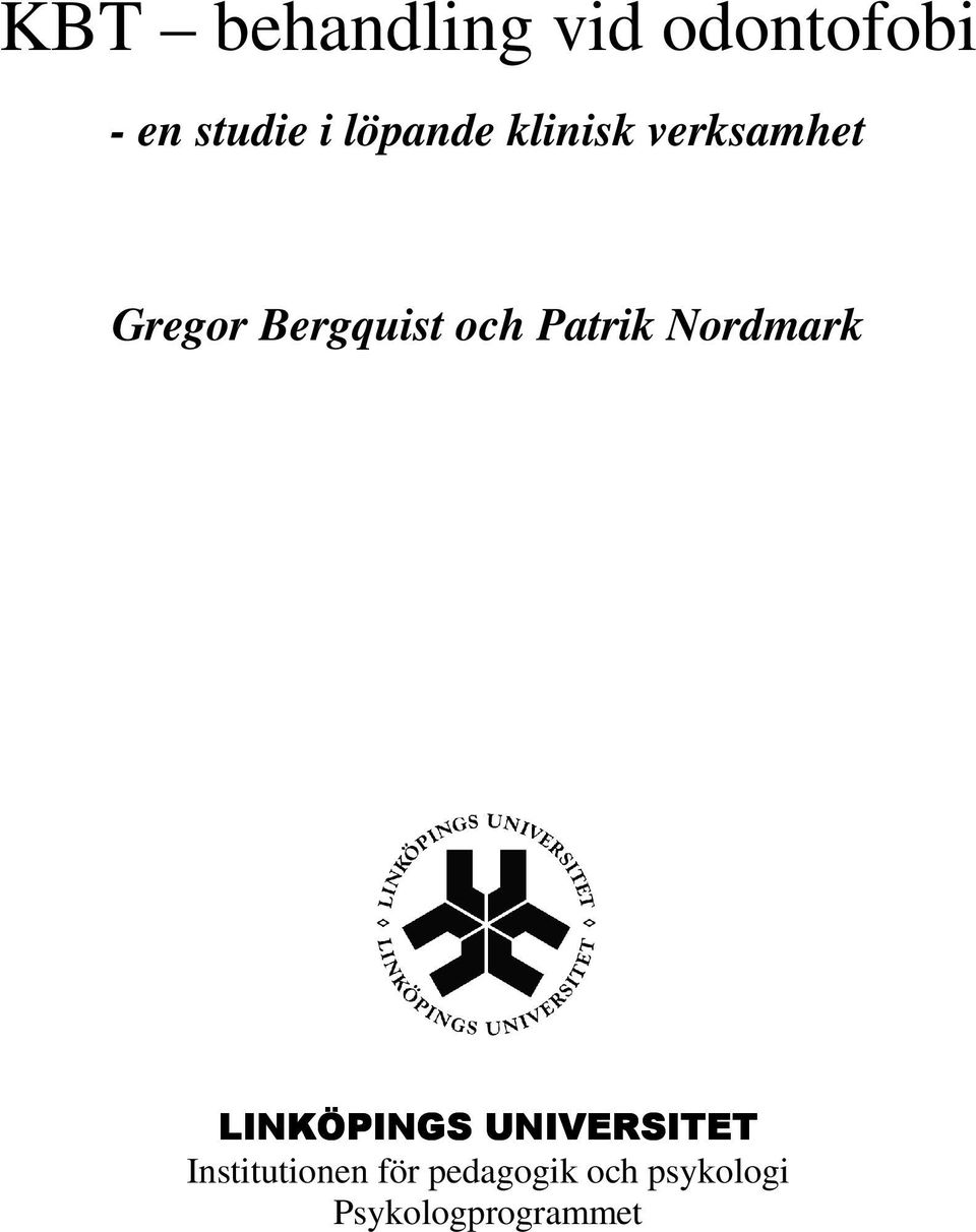 Bergquist och Patrik Nordmark