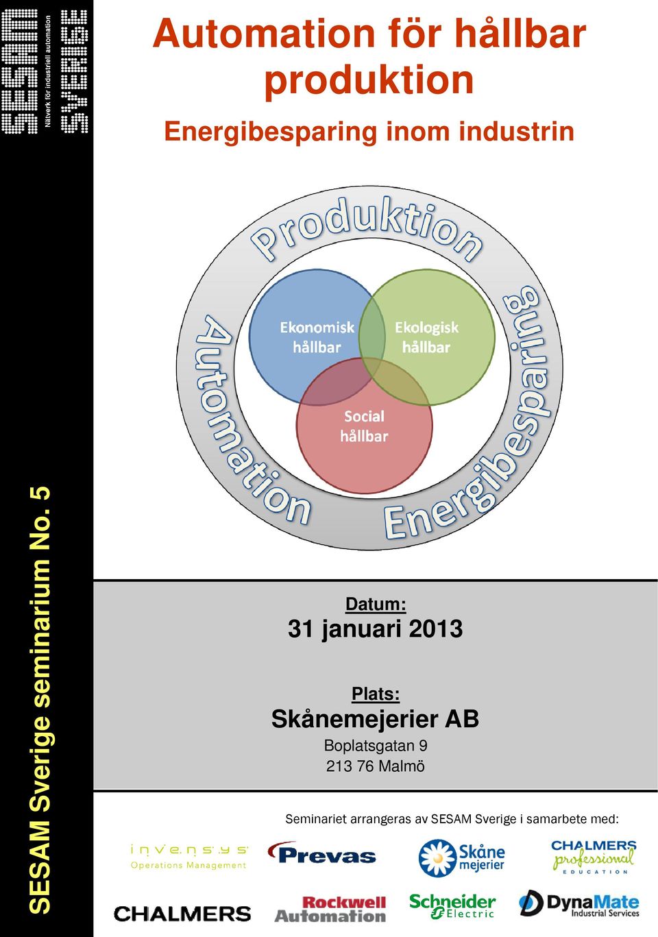 5 Datum: 31 januari 2013 Plats: Skånemejerier AB