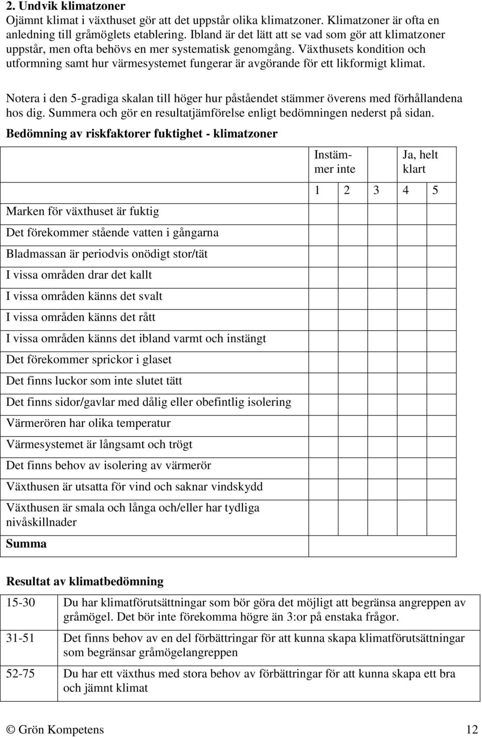 Växthusets kondition och utformning samt hur värmesystemet fungerar är avgörande för ett likformigt klimat.