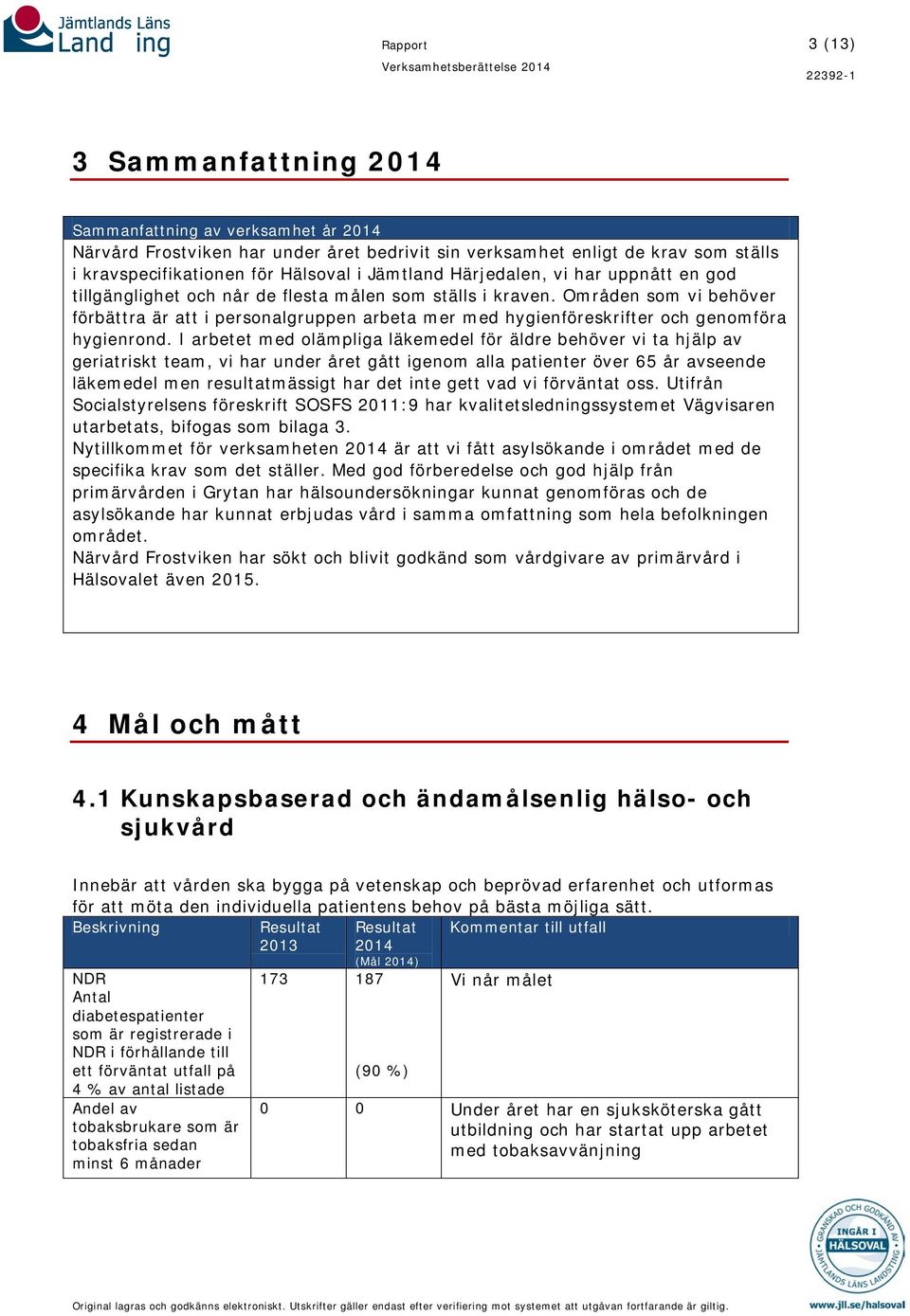Områden som vi behöver förbättra är att i personalgruppen arbeta mer med hygienföreskrifter och genomföra hygienrond.