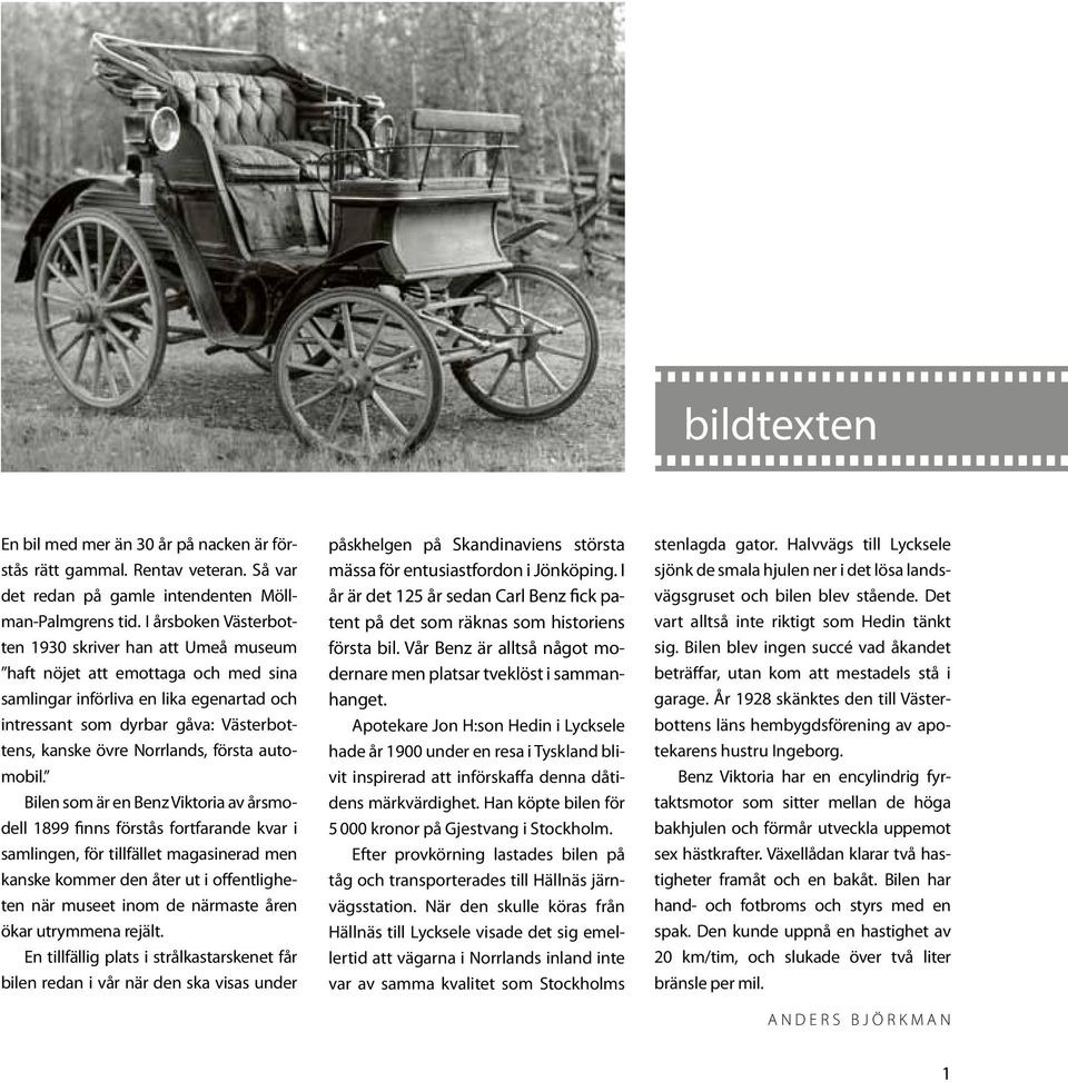 Norrlands, första automobil.