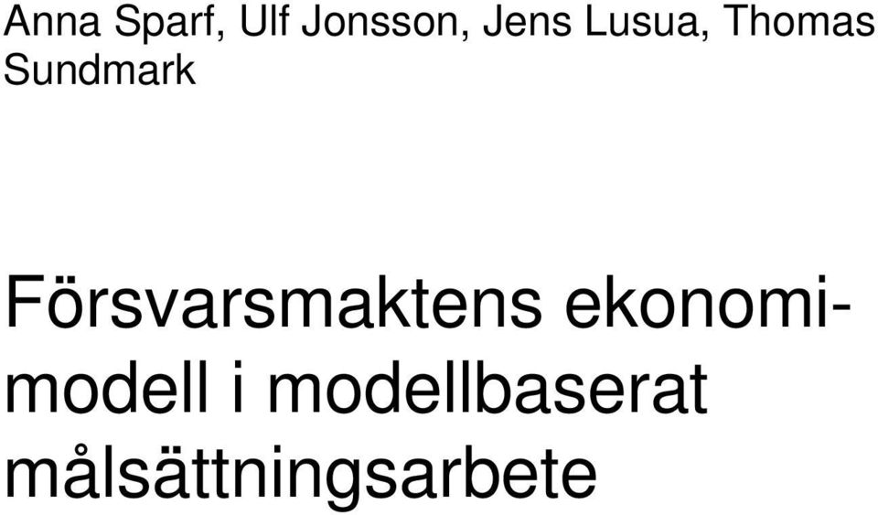 Försvarsmaktens ekonomimodell
