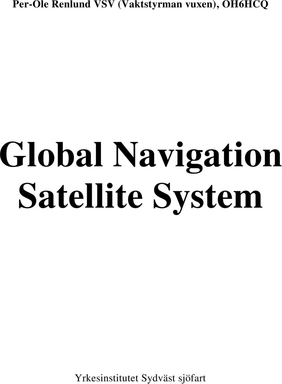 Global Navigation Satellite