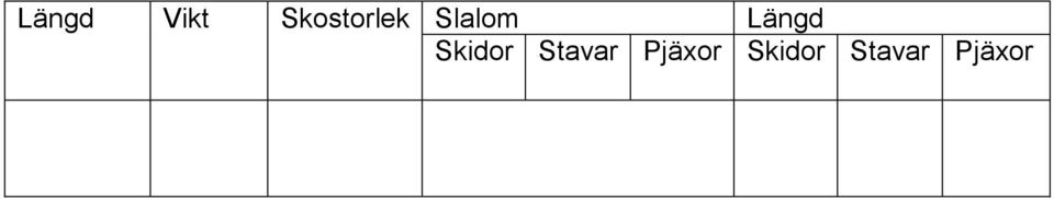 Längd Skidor