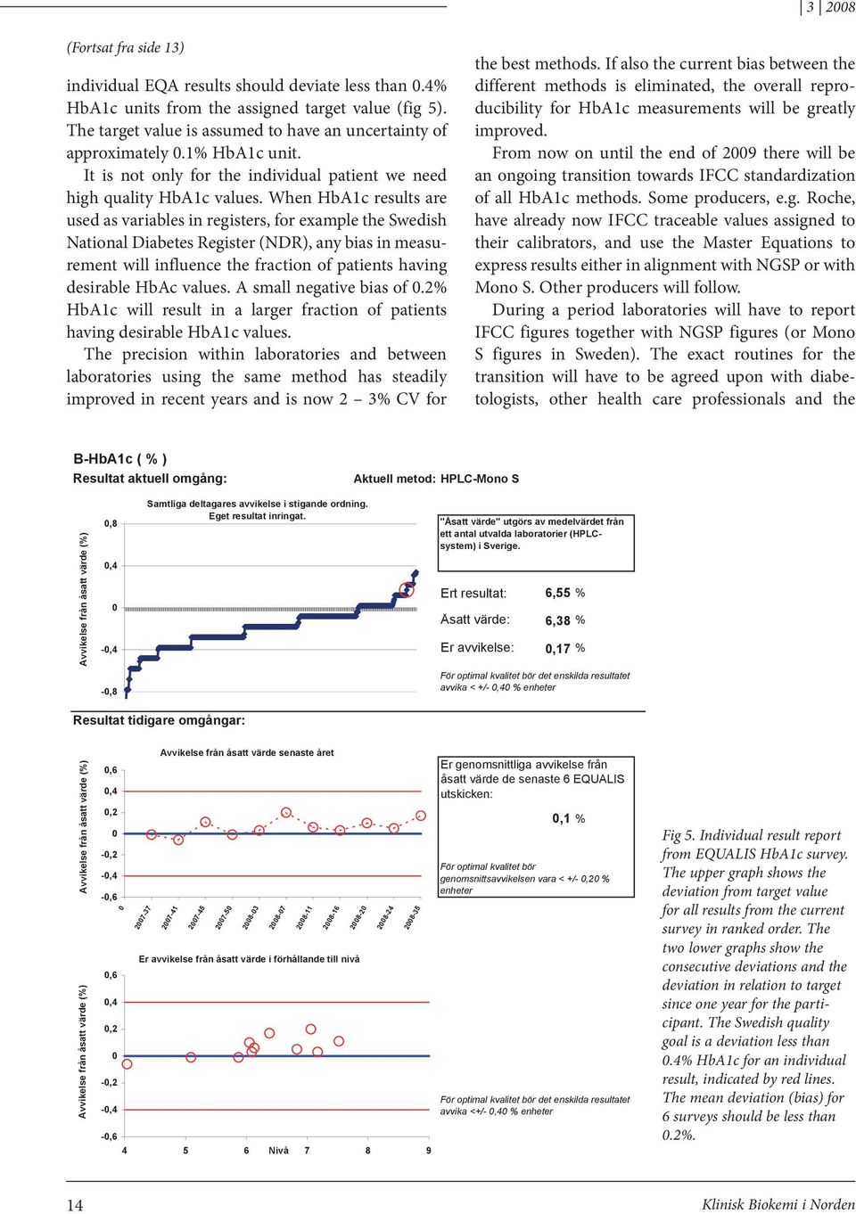 When HbA1c results are used as variables in registers, for example the Swedish National Diabetes Register (NDR), any bias in measurement will influence the fraction Laboratorielista of patients -