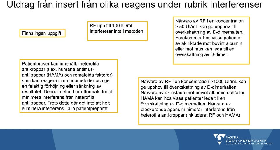 Patientprover kan innehålla heterofila antikroppar (t.ex.