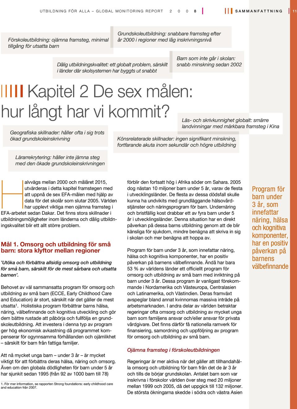 Kapitel 2 De sex målen: hur långt har vi kommit?
