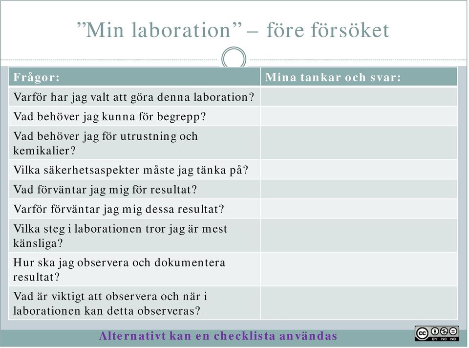 Varför förväntar jag mig dessa resultat? Vilka steg i laborationen tror jag är mest känsliga?