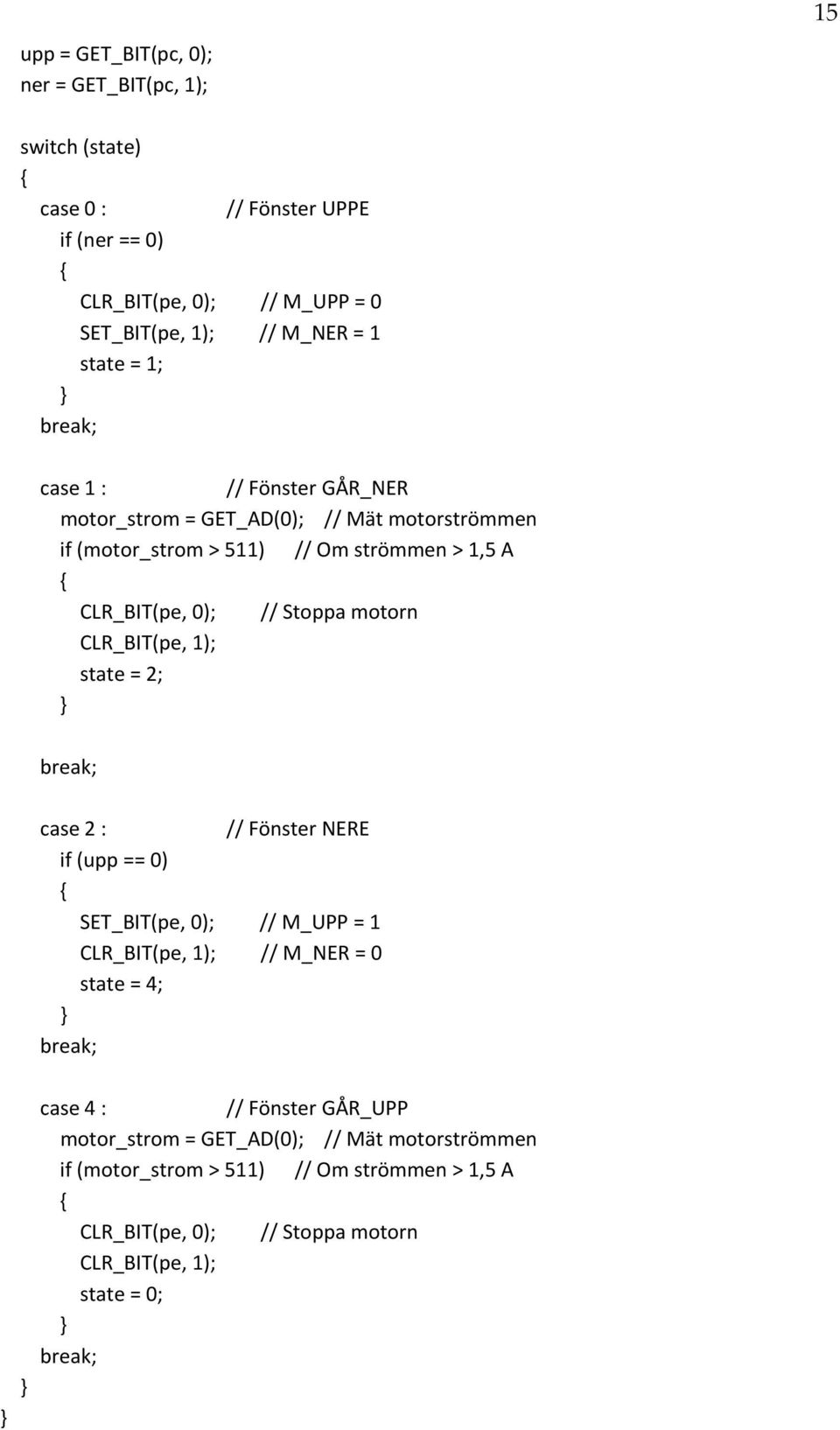 CL_BT(pe, ); state = ; } break; case : // önster NEE if (upp == 0) SET_BT(pe, 0); // M_PP = CL_BT(pe, ); // M_NE = 0 state = 4; } break; } } case 4 : //
