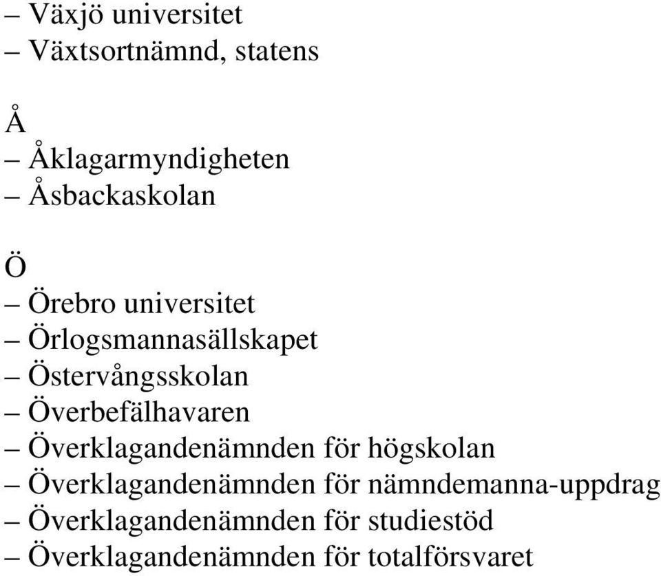 Överbefälhavaren Överklagandenämnden för högskolan Överklagandenämnden för