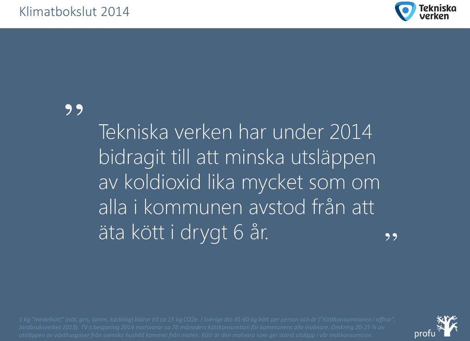 I Sverige äts 45-60 kg kött per person och år ( Köttkonsumtionen i siffror, Jordbruksverket 2013).