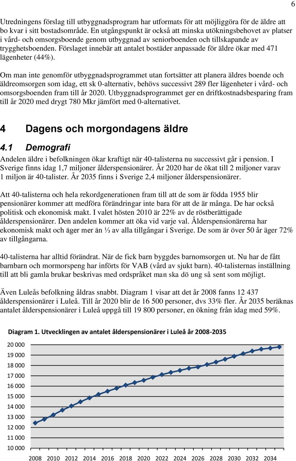 Förslaget innebär att antalet bostäder anpassade för äldre ökar med 471 lägenheter (44%).