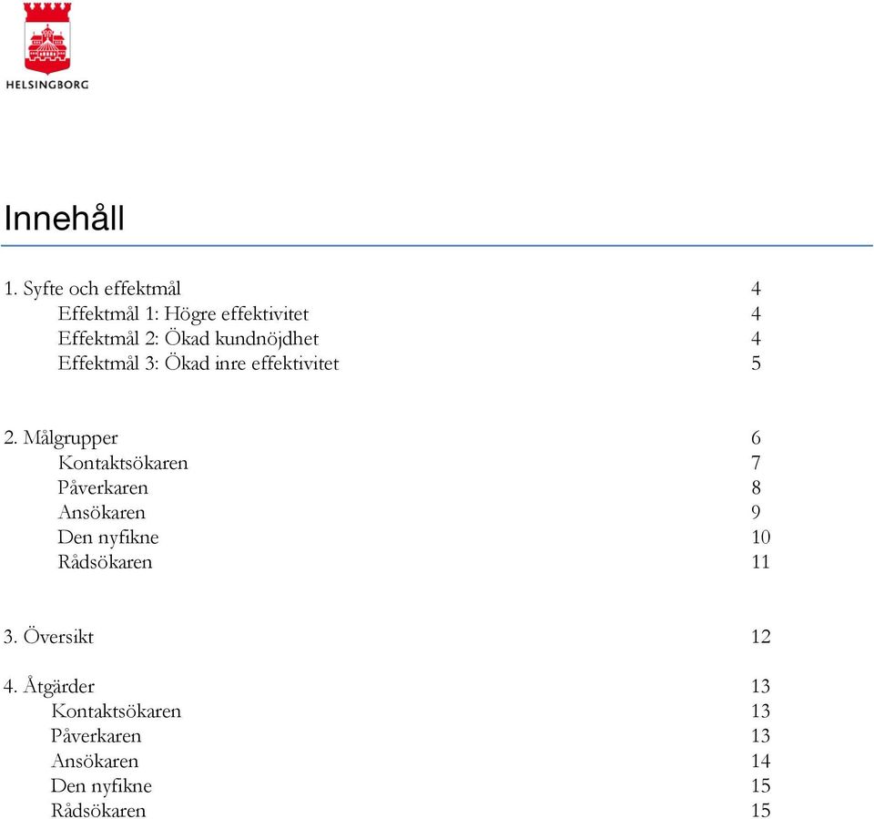 kundnöjdhet Effektmål 3: Ökad inre effektivitet 4 4 4 5 2.