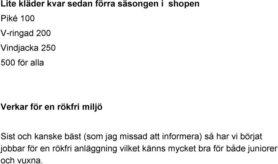 kanske bäst (som jag missad att informera) så har vi börjat jobbar