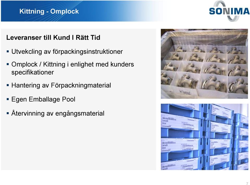 i enlighet med kunders specifikationer Hantering av