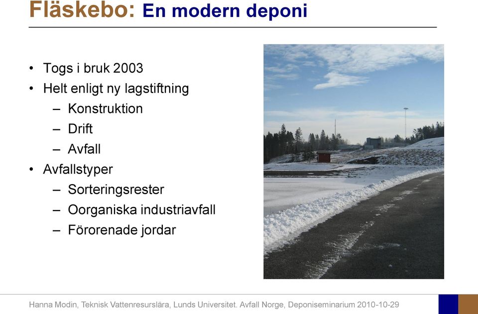 Konstruktion Drift Avfall Avfallstyper